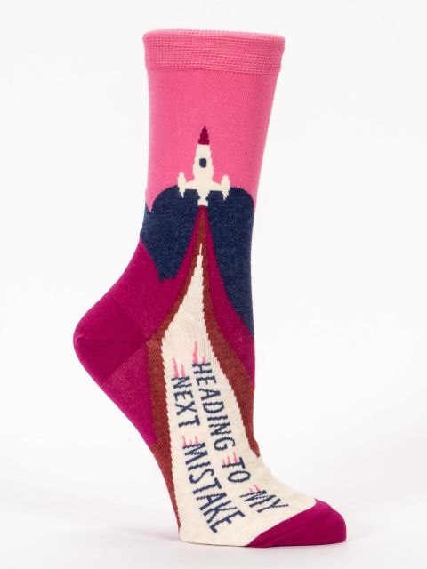 Image of Heading To My Next Mistake W-Crew Socks BLUEQ